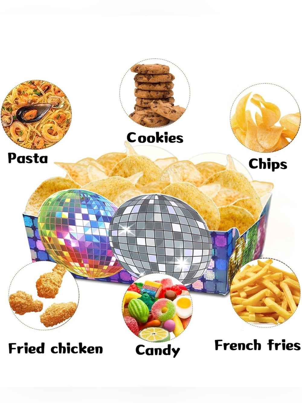 Disco Ball Snack Box Party Tray - Multicolor